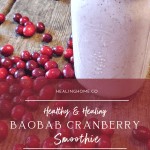 cranberry smoothie in mason jar