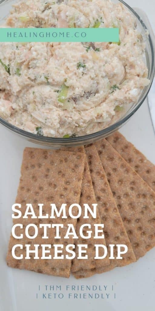 salmon cottage cheese dip in a mixing bowl