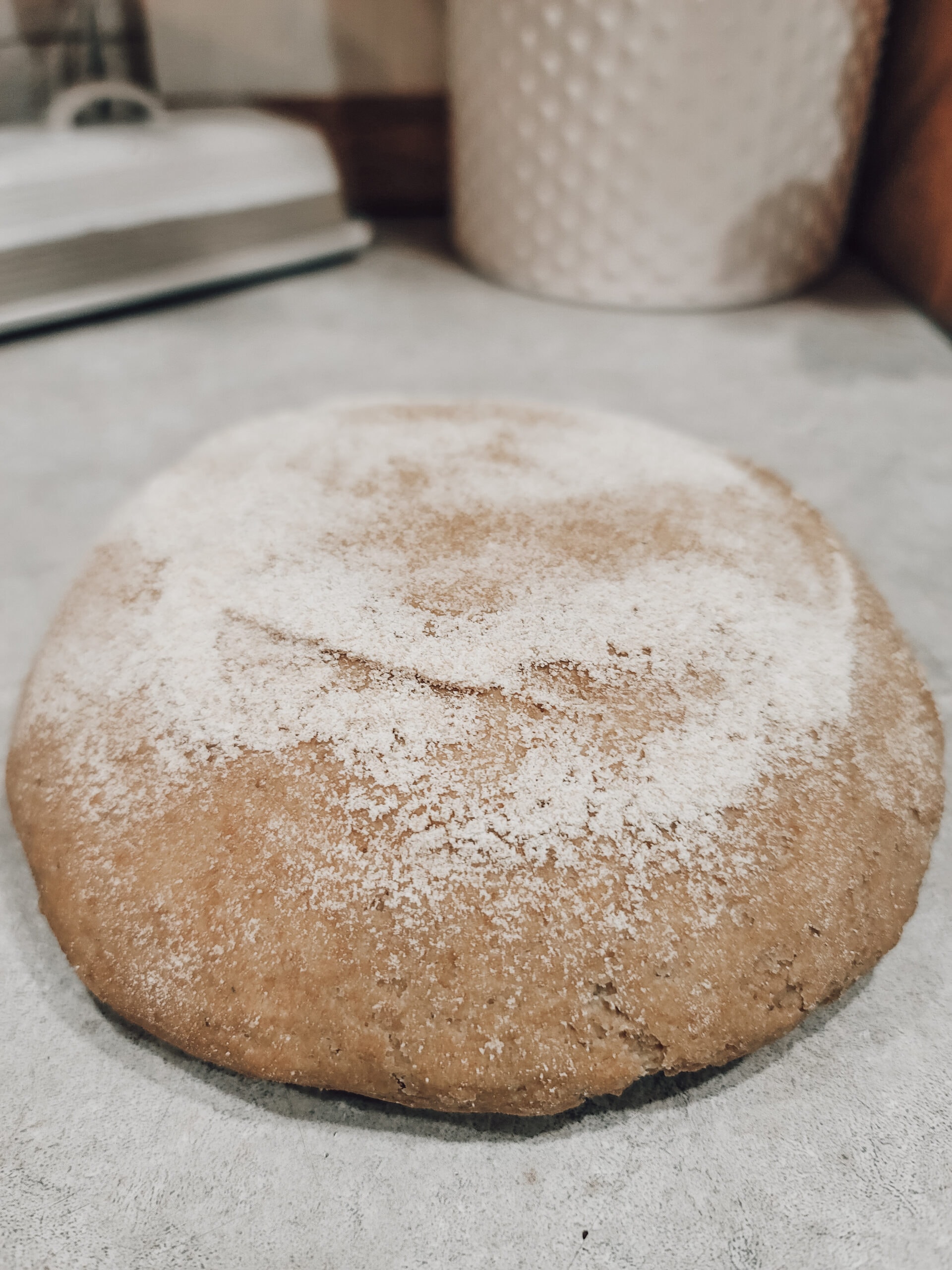 floured sourdough bread