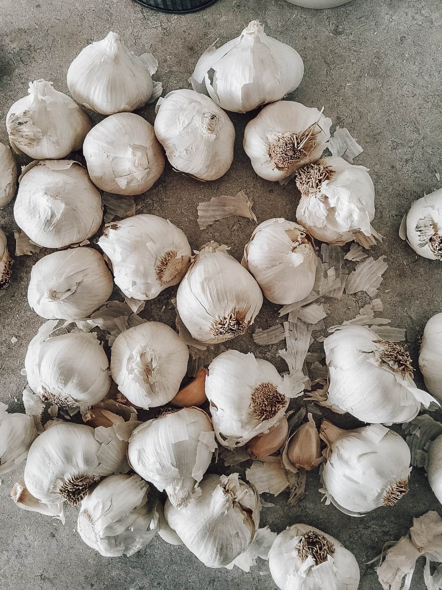 Peel garlic into individual cloves. 