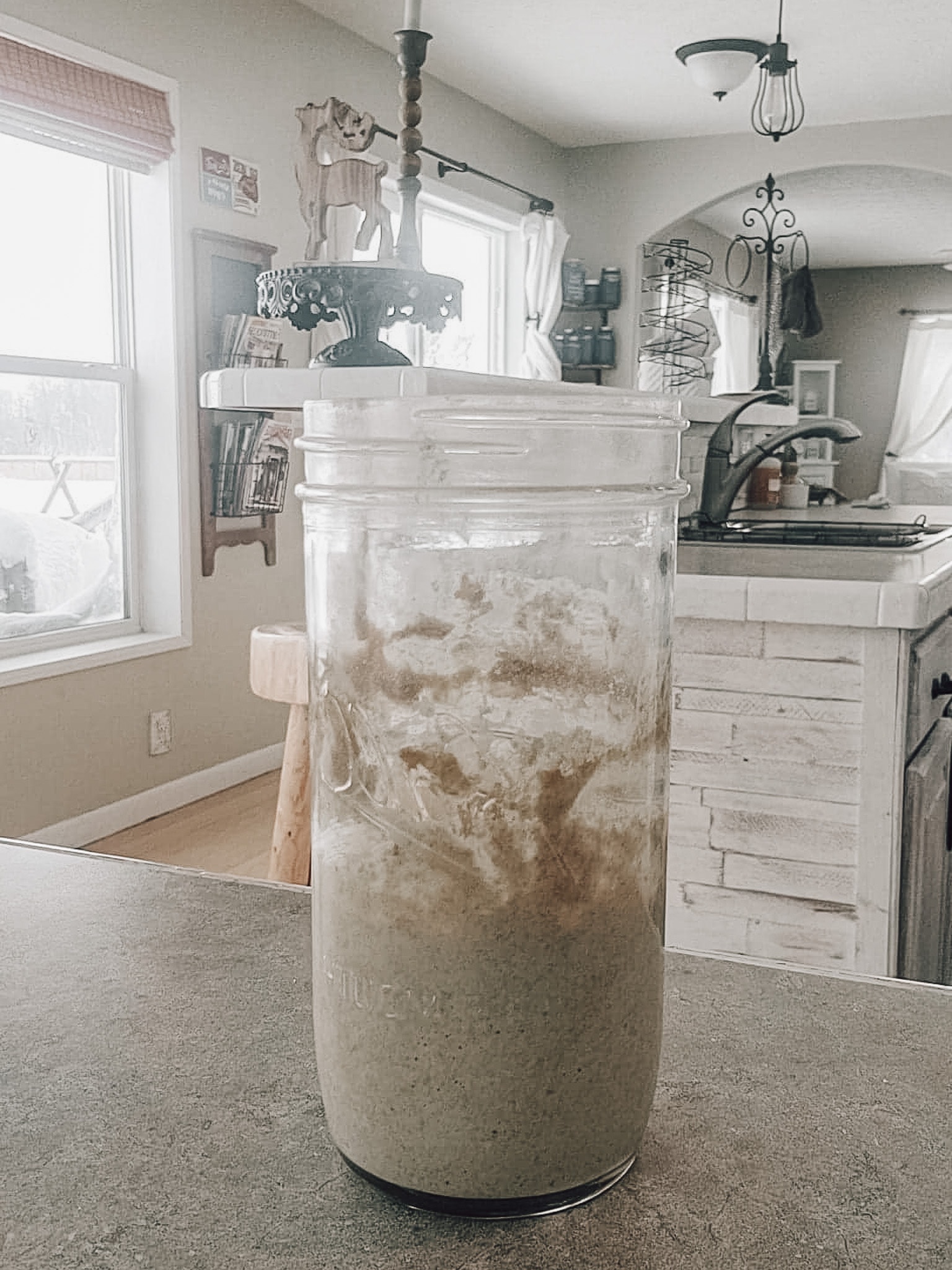 Day 3 - Discard ½ of the sourdough starter. Add ¼ cup filtered water and ½ cup einkorn flour. If you are using whole wheat einkorn, evaluate if the mixture is too thick and start reducing your flour by 1 tbsp. 