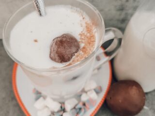 Attach the melted side to the non-melted side and seal with your fingertip. Warm the milk of your choice and plop a cocoa bomb into the heated milk. Tada! You have hot chocolate! . Hot cocoa bomb recipe