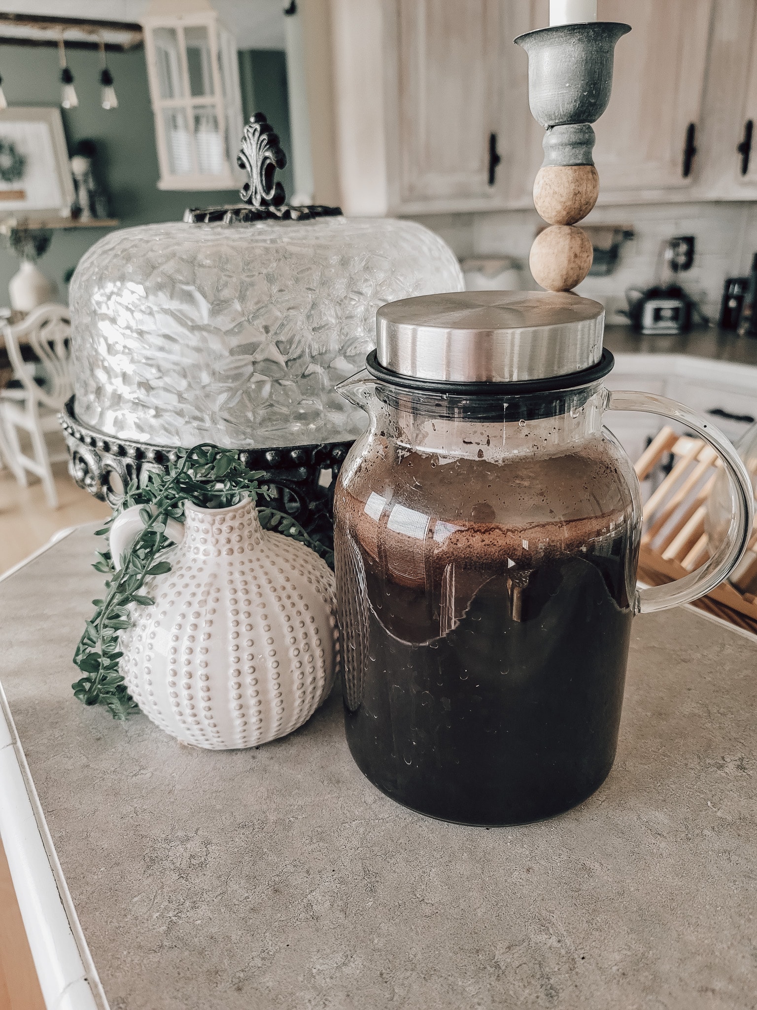Easy Cold Brew Coffee. Let sit for 12 hours with a lid on. Stir or shake occasionally. 