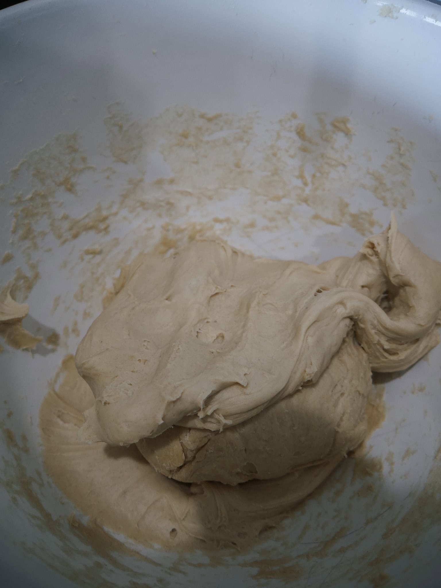 Easy Einkorn Bread - Step 2: Add the all-purpose einkorn flour and sea salt to the bowl. Using a stiff spatula or danish dough whisk, stir until everything is combined. The einkorn dough will feel softer and stickier than traditional bread dough made with modern wheat flour—this is completely normal.