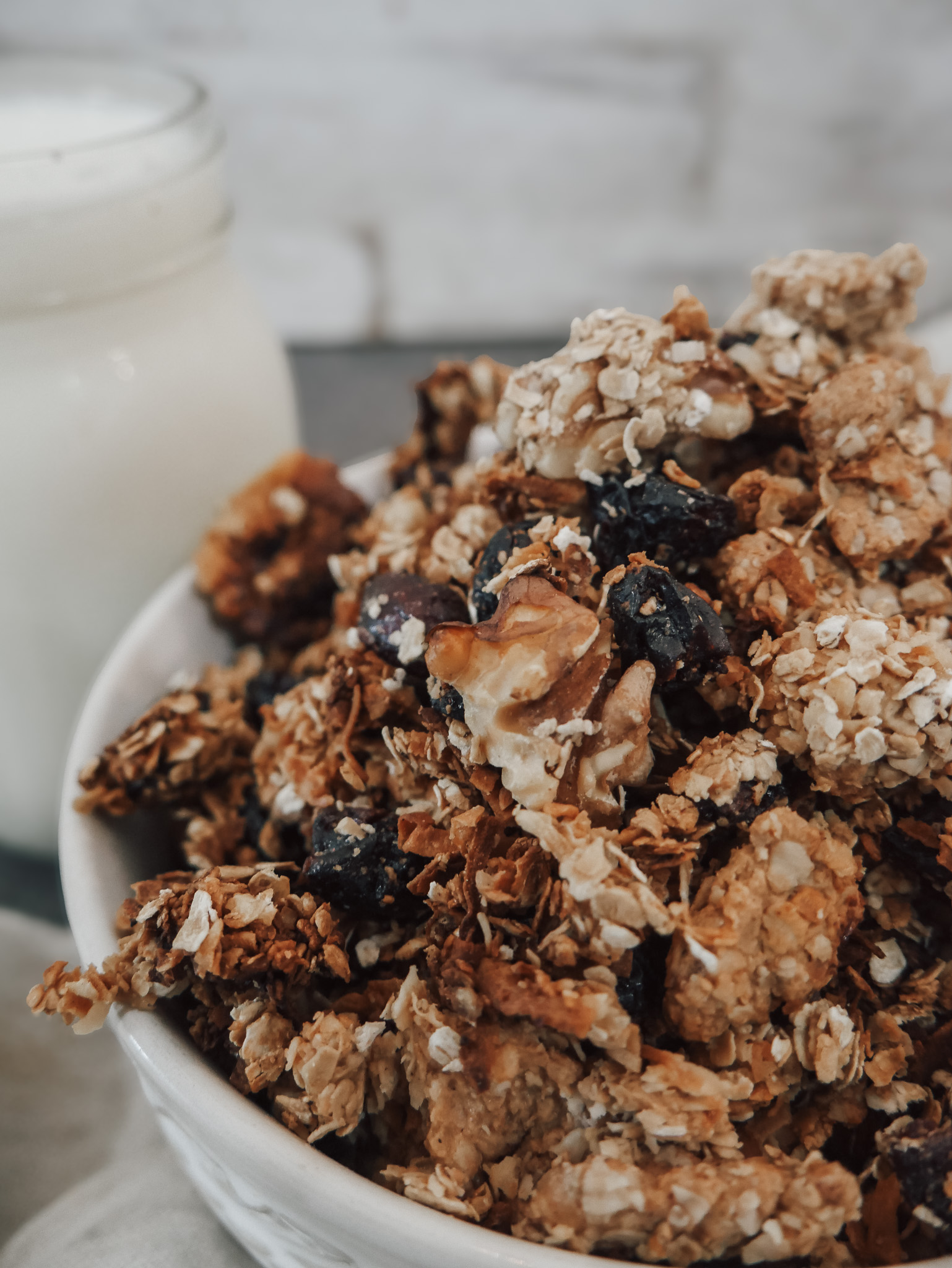 Once completely cooled, break the granola into clusters and enjoy!
- simple homemade granola recipe